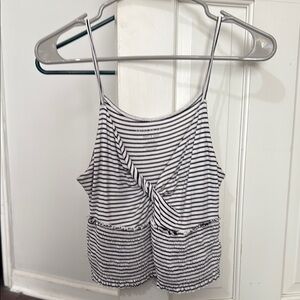 American Eagle Outfitters Black and White Striped Top